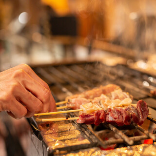 All-you-can-eat charcoal-Yakitori (grilled chicken skewers)