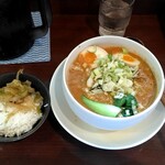 ラーメン富士亭 - 濃厚担々麺850円＋サービス半ライス、サービスザーサイ