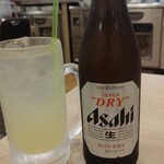 ぎょうざの満洲 - 津軽リンゴサワーと瓶ビール