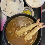 開化亭 - 料理写真:カレーうどん定食 海老天トッピング