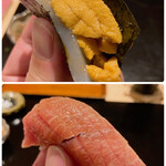 味あら井 - 赤うにイカ&まぐろづけ炙り