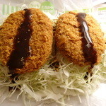 辻肉店 - コロッケに豚カツソース