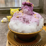 石窯 焼き芋 きょうもいも - 紫芋とあずき和三盆シロップ　950円(税込)  ※横からも