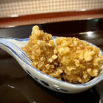 割烹 新多久 - イノシシのおかき揚げ　思わず嬌声を発してしまうほど美味しくてびっくり　お弁当に入れたーい