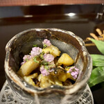 割烹 新多久 - 栄螺ごはん　栄螺の肝ソースをもち米と絡めたどエロい一品　香りが、油が、旨みがぁ