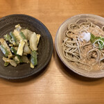 だいこん舎 - くるみ蕎麦と夏野菜のかき揚げ