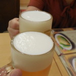 鳳琴樓 - キリン一番絞り樽詰生ビール（中）乾～杯♪