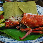 小料理きょうわ - 伊勢海老蒸し　＆　マーマチ月桃花包み蒸し(*´∀｀*)