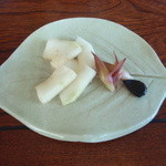 米田工房 そばえ庵 - ゆうがお、みょうが、にんにく。（サービス）