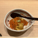 鮨 青海 - イクラとウニの小鉢