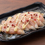 Grilled fatty salmon with ponzu sauce