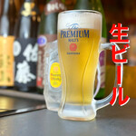 Teppambaru okonomiyaki monja konato mizu - やっぱり鉄板焼きには、ビールが最高！