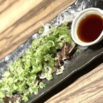 Seared bonito with green onion and ponzu sauce