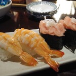 匠ダイニング - 蒸し海老会員価格で1貫50円×2貫縛りと軍艦ねぎとろ会員価格で1貫50円×2貫縛り