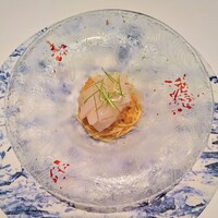 クッチーナ イタリアーナ ガッルーラ - 冷製のカッペリーニ（細めのパスタに生雲丹をたっぷり和え、更に上に生雲丹と帆立貝が乗っている）