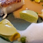 リストランテKubotsu - グリーンピースのフラン（断面）（2023.6）