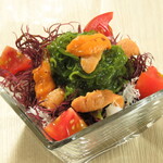 Seaweed and sea urchin salad with wasabi dressing