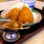 かつさと - イカ＆アジフライランチとかけるカレー