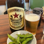 Maruken Shokudou - 赤星大瓶とおまけ枝豆
