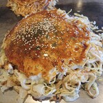 Okonomiyaki Kaede - 広島　スペシャル焼き　そば&うどんのちゃんぽん