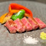 神楽坂 鉄板焼 向日葵 - ◇黒毛和牛サーロインステーキ／焼き有機野菜