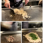 神楽坂 鉄板焼 向日葵 - 牛脂が入っているのにくどくなく、
      大葉入りでサッパリ美味しいガーリックライスです！！＼(^o^)／