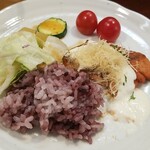 キッチン ブルー グローブ - ご飯を乗せて、ワンプレート