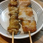 とり源 - 豚バラ＆鶏皮♪