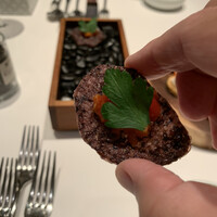 Convivio - 黒米を使ったチップにカポナータ