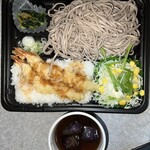 ベントス - 揚げ茄子みぞれ蕎麦とエビ天重