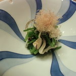 すし処 みや古分店 - ほうれんそうと松茸のおしたし