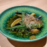 和食 いぶり別邸 新橋店 - 茄子とオクラの揚げびたし660円