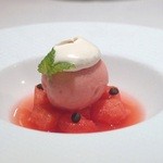 レストラン アラジン - Aug, 2013 スイカ（果肉とスープとシャーベット）