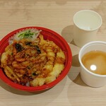 FRESTA - 海老天 海老かき揚げ おろし 天丼(税込)462円 と無料の味噌汁 (2023.07.11)