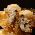 蕎麦Diningすが - 蕎麦 Dining すが ＠八丁堀 ミニ穴子天丼の穴子天の断面