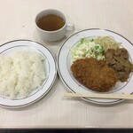 キッチンジロー - 2018/03/22 メンチカツ&スタミナ焼定食