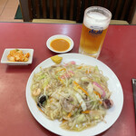 Taihoukaku - 長崎皿うどんとアサヒの生ビール