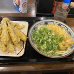 Marugame Seimen - 冷やしかけうどん大と茄子天