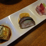 蕎麦ひら井 - 酒のつまみ三種400円