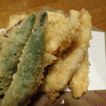 蕎麦ひら井 - かますと野菜の天ぷら900円