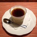 TEPPAN DINING KAMIYA - ランチのデザート:黒糖のプリン