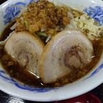 手稲ラーメン 肉玉 - 二九郎　麺200ニンニク、アブラマシ