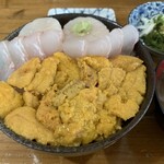 みなと食堂 - うにホタテ丼