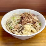ラーメン二郎 立川店 - 少なめ(麺少なめ豚1枚)
                                麺固め
                                アブラカラメ