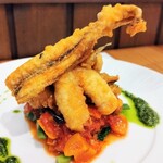 十三夜の月 - ■キスと穴子の衣揚げとラタトゥイユ
　　　　～ジェノベーゼソース～