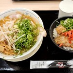 たかばしラーメン - 熟成味噌ラーメン(並)&丼ガバセット　1180円