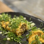 鉄板焼 もんじゃ焼 ひいろ - 「ねぎ塩とん平」細かく焼かれた豚肉がゴロゴロして、あっさりのねぎ塩味でいただく