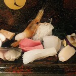 Ippachi zushi - 刺身盛り合わせ+蛸やわらか煮