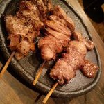 串盛り６種中塩３種(タン・ハツなど)