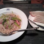 アルバトロス - アスパラベーコンのパスタセット900円